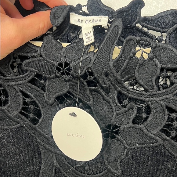 Vici Black Floral Lace Sweater - Sincerely Yours - Picture 4 of 7